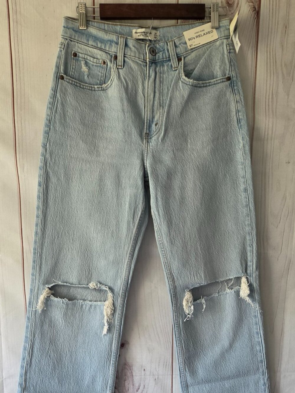 Abercrombie & Fitch High-rise 90’s relaxed Jeans, Women’s 27 light wash wide leg